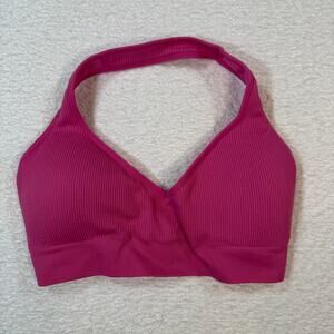 NVGTN womens pink halter top medium gym workout activewear